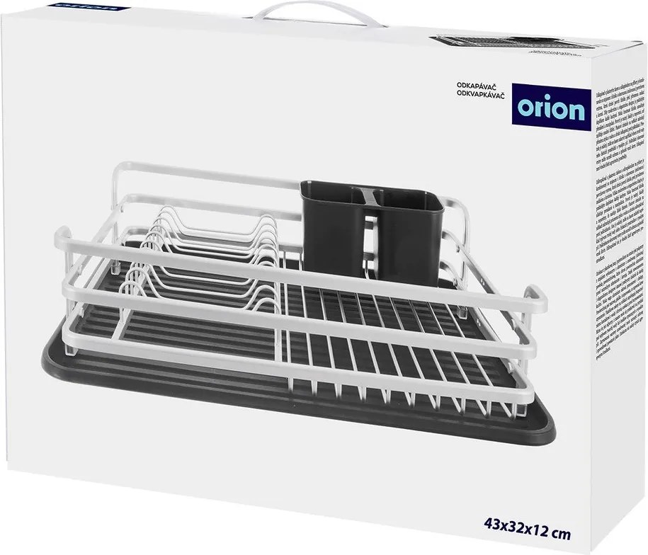 Scurgător de vase alb-negru din metal 43x32 cm Deluxe – Orion