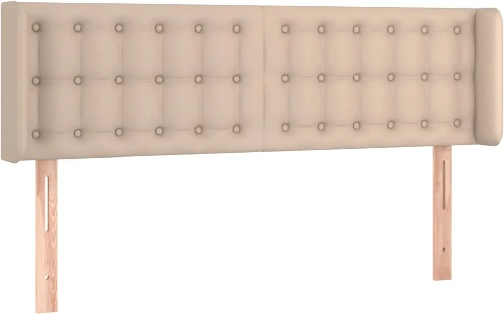 vidaXL Tăblie pat cu aripioare cappuccino 147x16x78/88cm piele eco