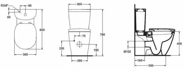 Set vas wc pe pardoseala cu rezervor si capac Ideal Standard Connect