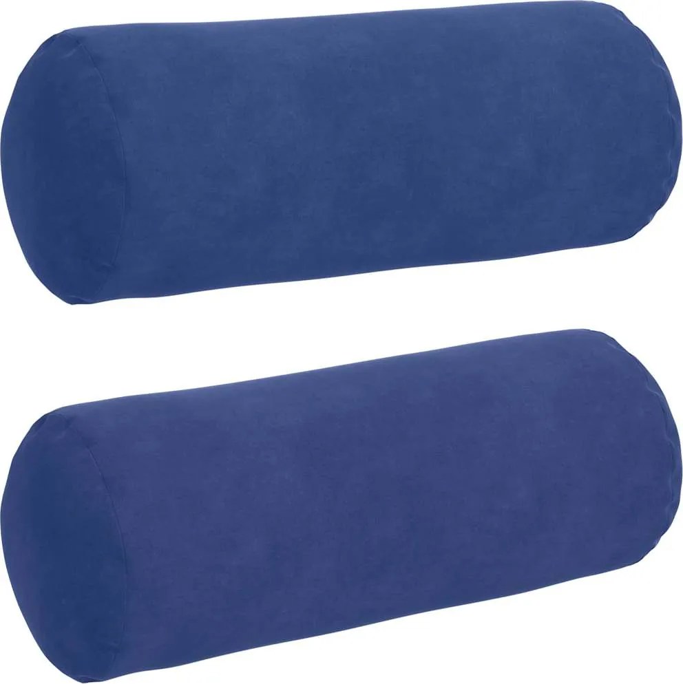 vidaXL Perne Bolster 2 pcs Albastru Poliție Ø 15 x 40 cm