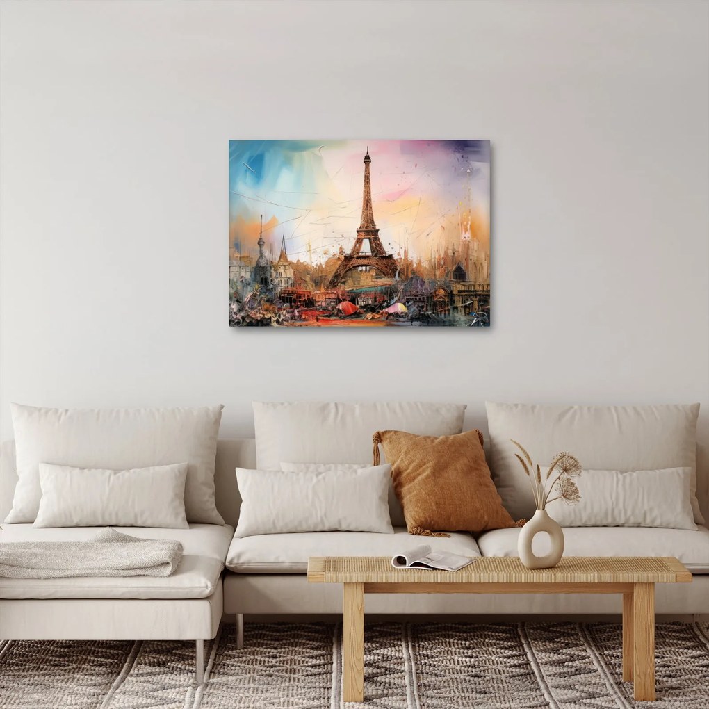 Tablou - Pictură a Turnului Eiffel (70x50 cm)
