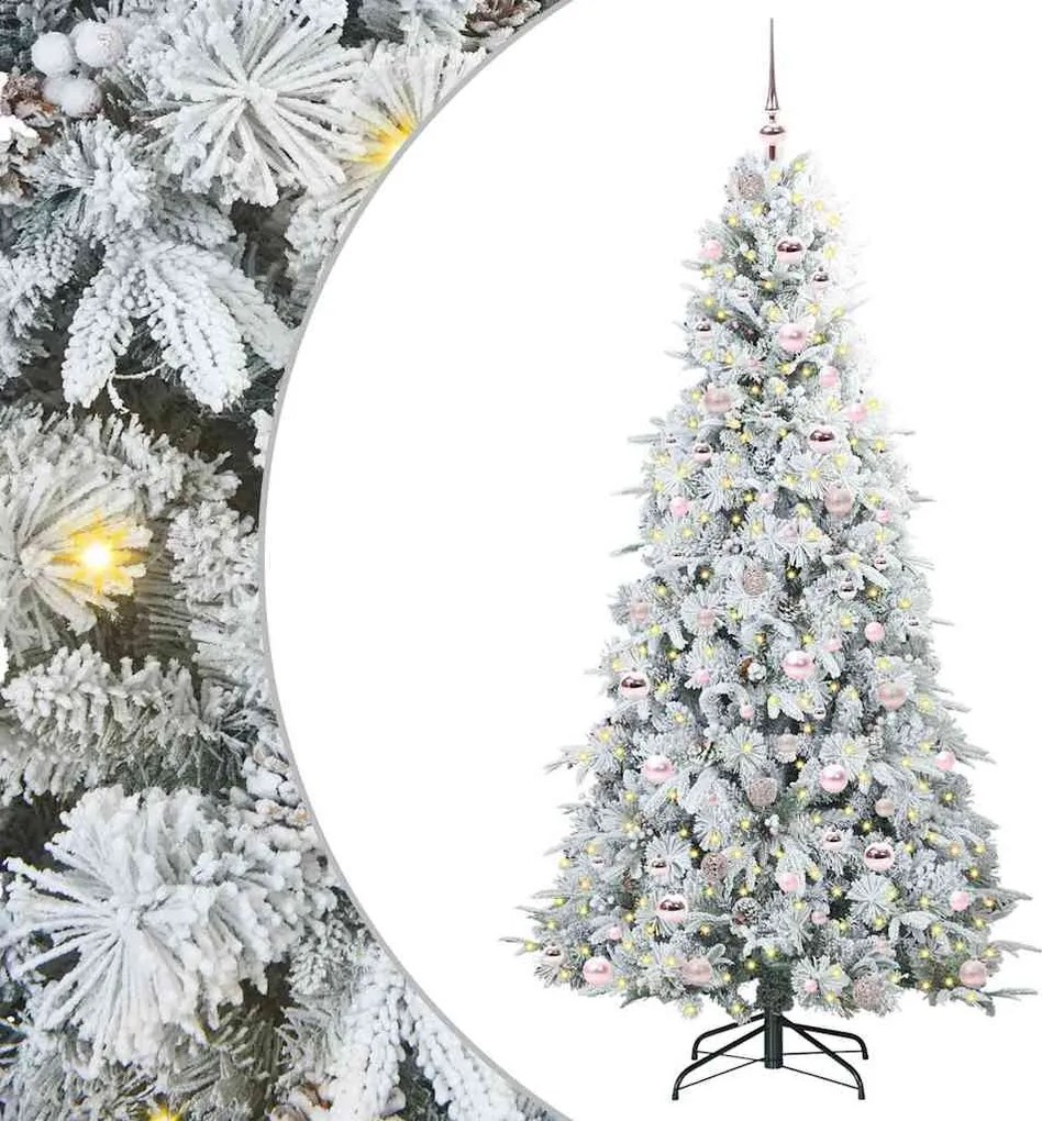 vidaXL Brad de Crăciun artificial cu ramuri articulare Alb 210 cm