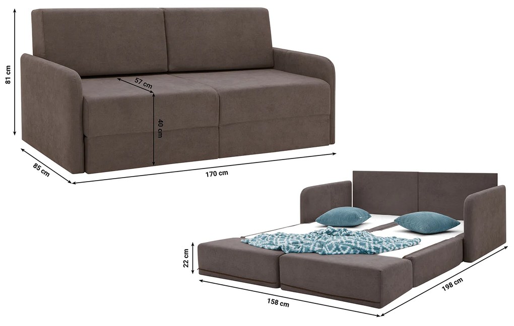 Canapea extensibilă Borta (maro). 1098572