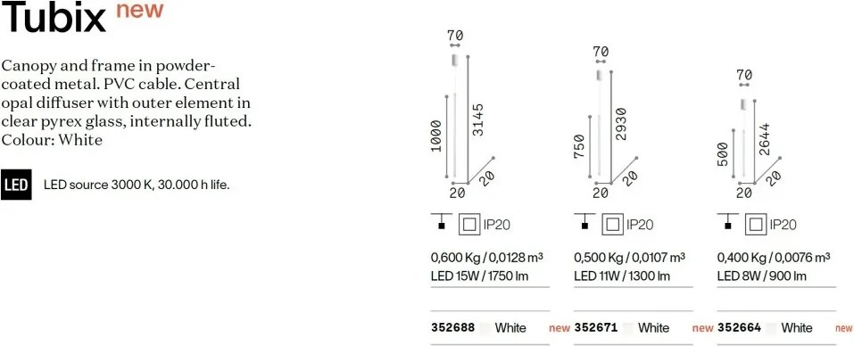 Pendul LED stil minimalist TUBIX SP d050