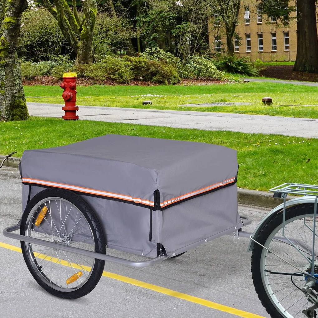 Remorcă pentru bicicletă pliabilă HOMCOM, cuplaj inclus, capacitate de încărcare de până la 40 kg | Aosom Romania
