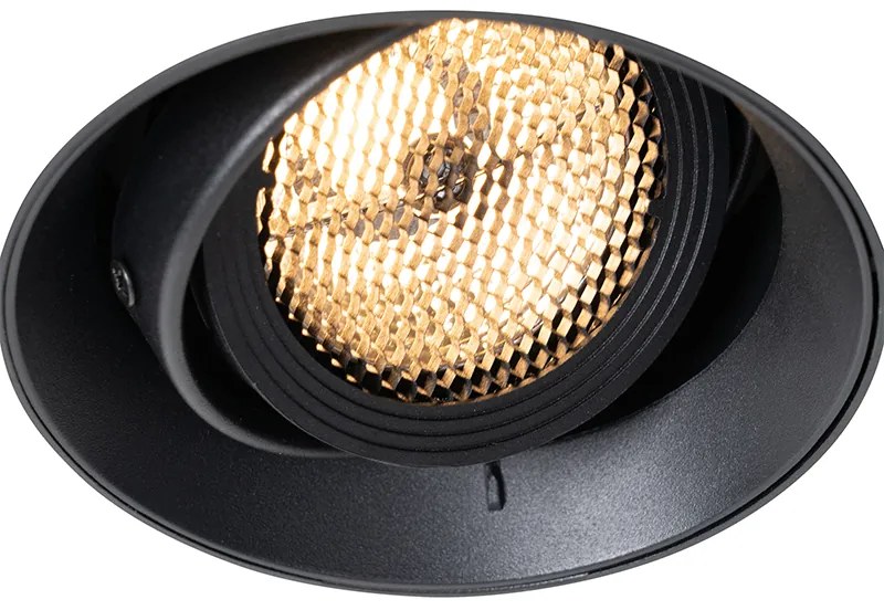 Spotlight modern îngropat negru GU10 AR70 rotund fără cadru - Oneon Honey