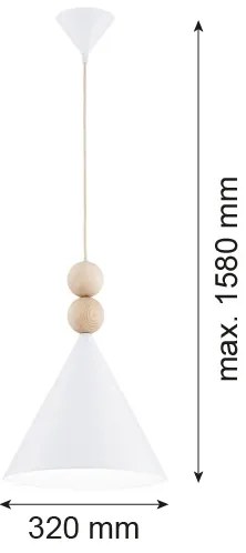 Lustră pe cablu Argon 8632 KEGEL 1xE27/15W/230V alb