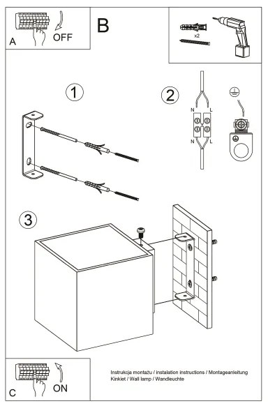 Aplică LED MURO 1xG9/3,5W/230V beton Brilagi