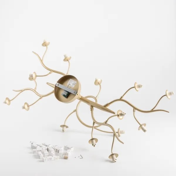 Lustră LED aplicată Brilagi MISTEL 15xG9/3W/230V auriu/alb