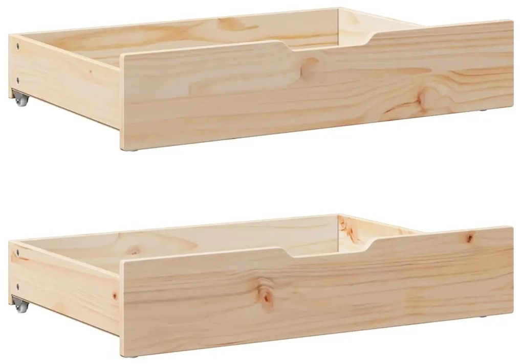 vidaXL Sertare de pat cu roți, 2 buc., 85x55x17 cm, lemn masiv de pin