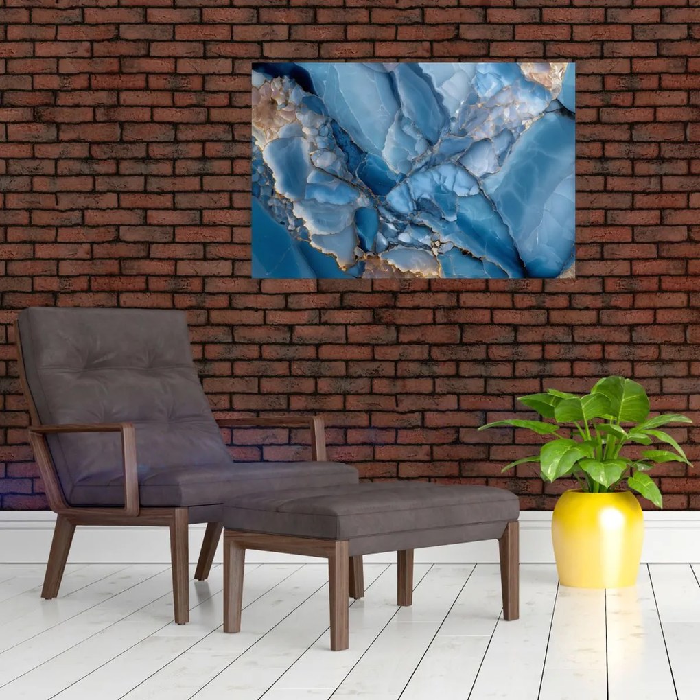 Tablou - Marmură albastră fragmentată (90x60 cm)