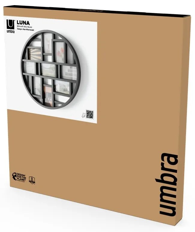 Ramă foto neagră de agățat din plastic Luna – Umbra