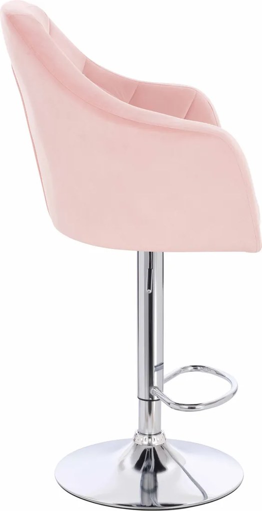HR830CW Scaun Roz Pudra Catifea cu Bază Cromata