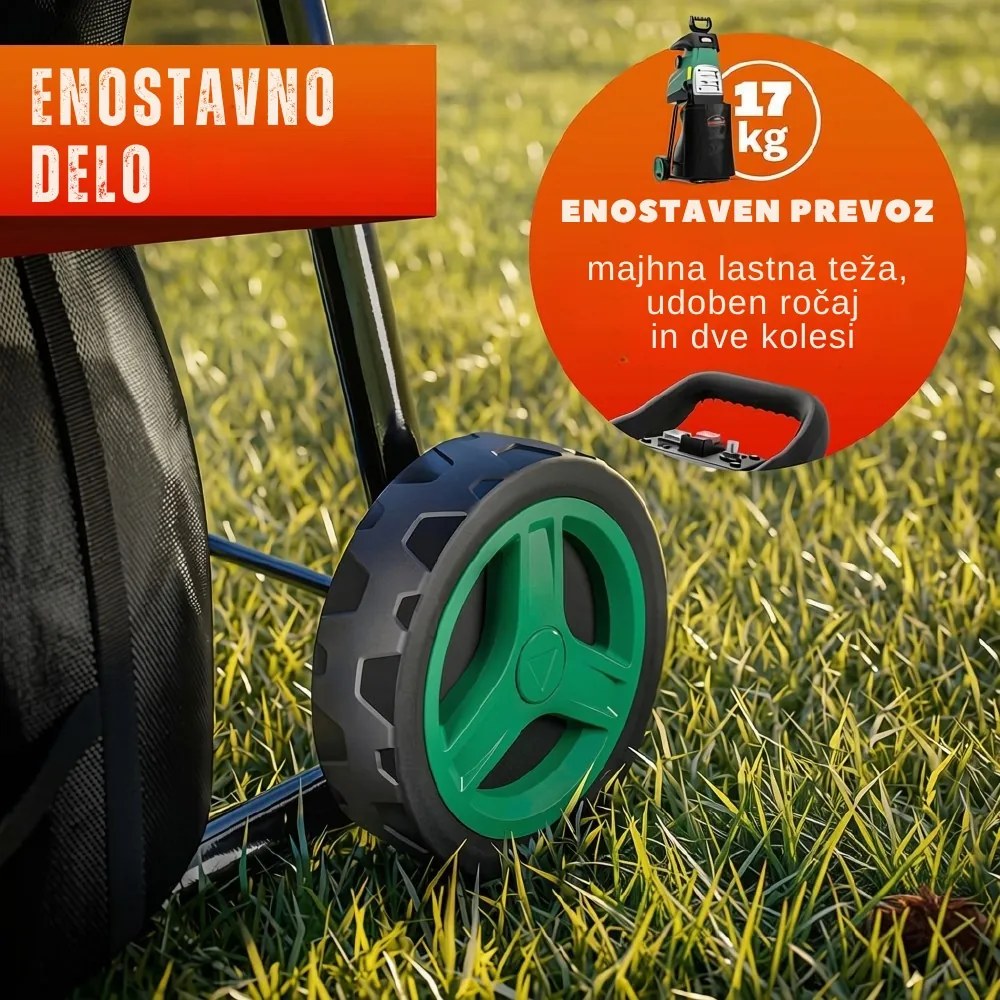Tocător de grădină DIOX + 2x sac de 60 l, 3100W negru/verde Gardebruk