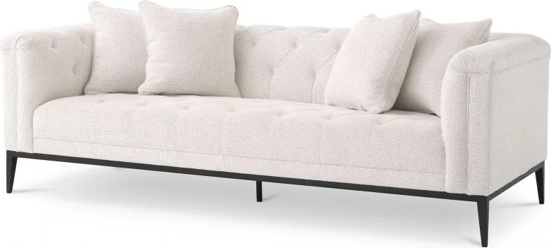 Canapea fixa design LUX cu aspect Chesterfield Cesare, lyssa off-white