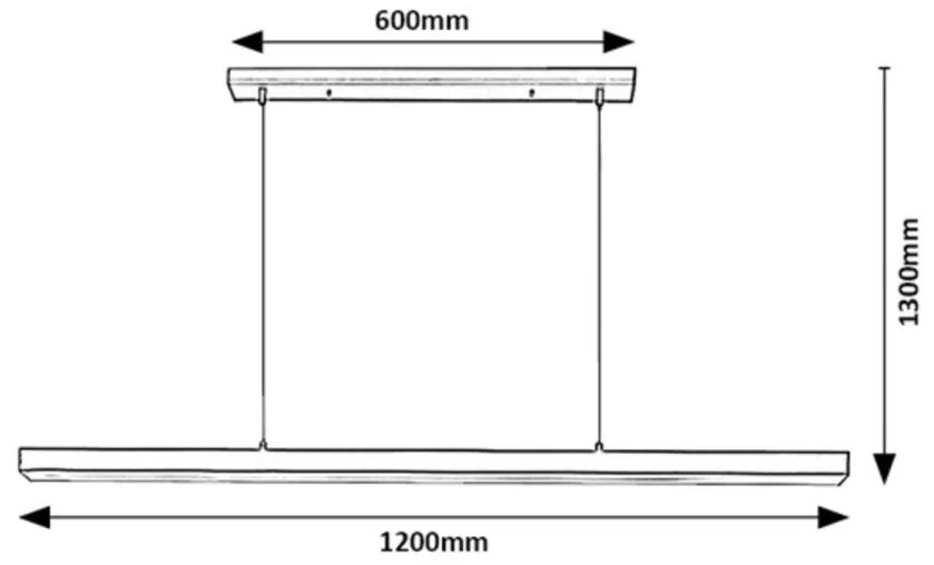 Lustra Suspendata Liniara, LED, Negru, Tariq