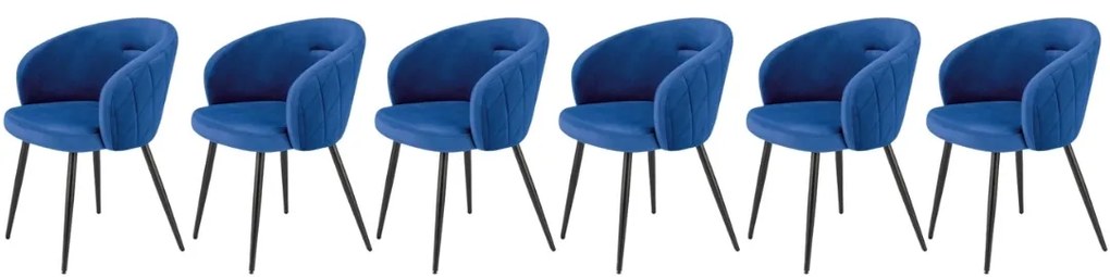 Set 6 scaune K430 velvet bleumarin
