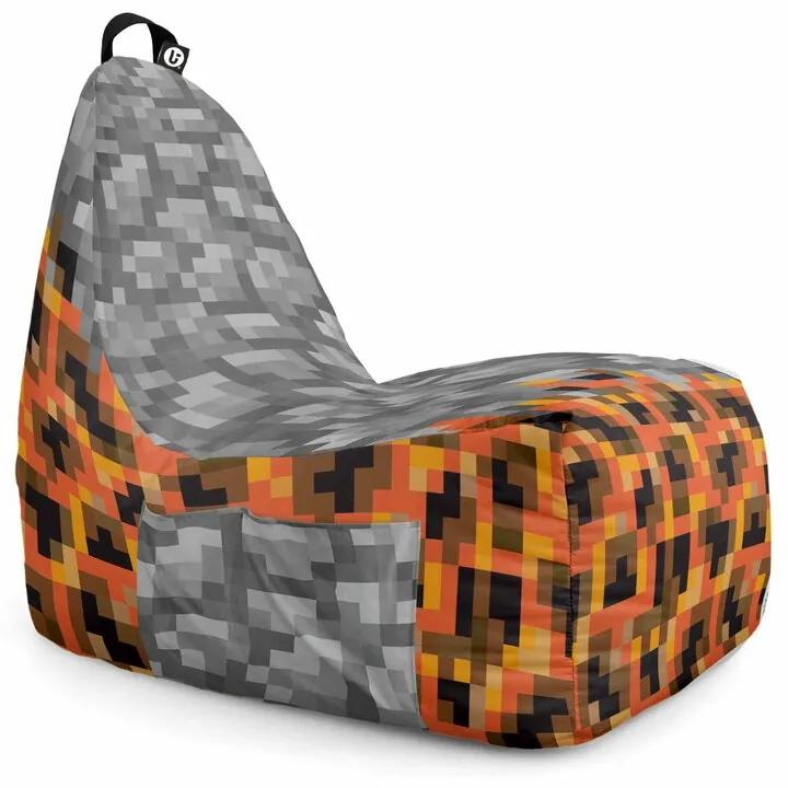 Fotoliu Puf Bean Bag tip Chill XL, Minecraft Piatra Magma