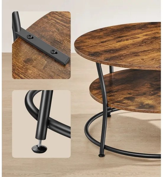 Masă de cafea ELDUR maro/negru