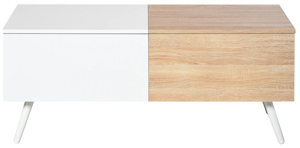 HOMCOM masa de living, stil nordic, cu 2 sertare, 110x60x45cm | AOSOM RO