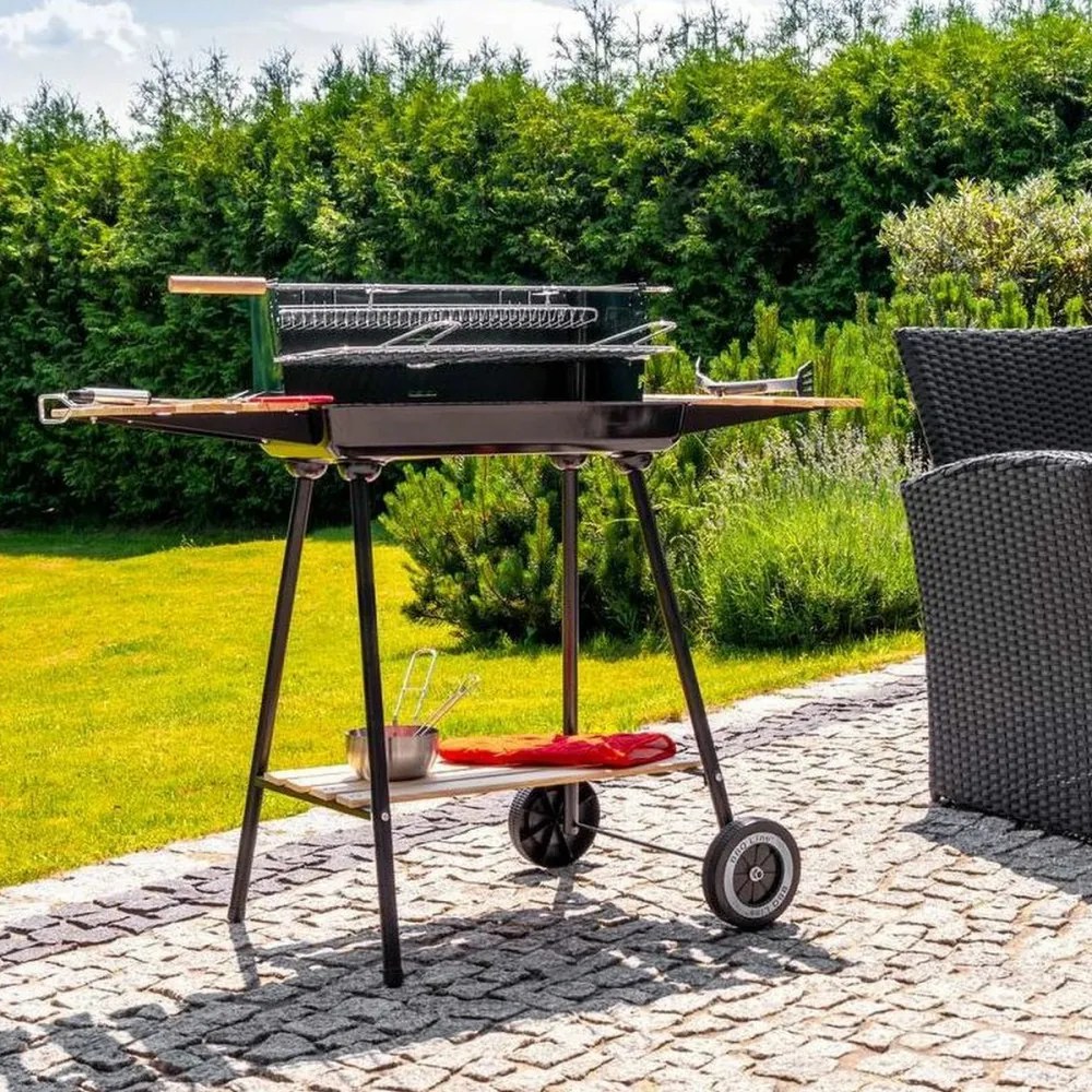 Grătar cu cărbune dreptunghiular cu role MIR244