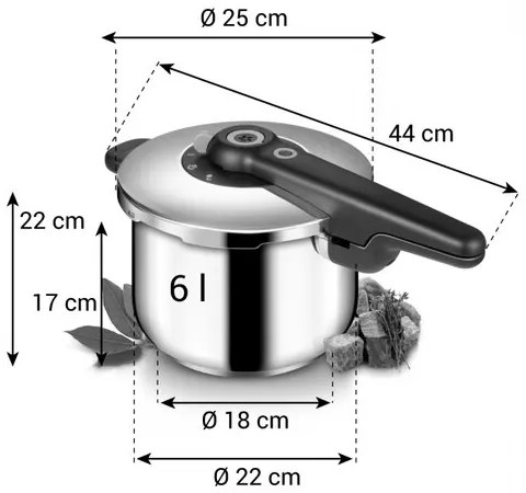 Oalú de gătit sub presiune Tescoma SmartCLICK, 6 l