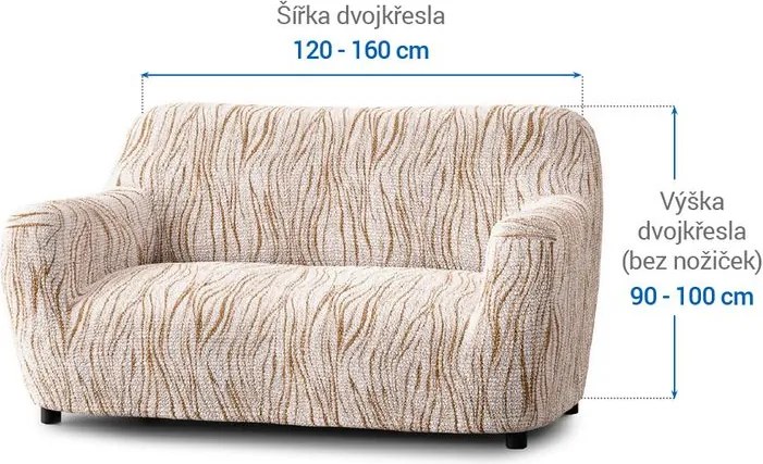 Gaico Huse bielastice UNIVERSO NOU bej cu dungi fotoliu dublu (l. 120 - 160 cm)