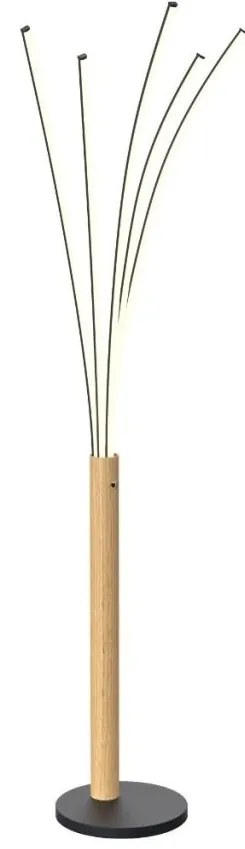 Lampa de podea LED moderna cu detalii din lemn VELDEN