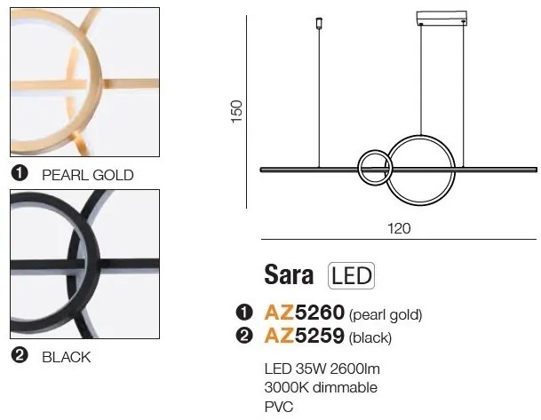 Lustra LED suspendata design modern SARA GO