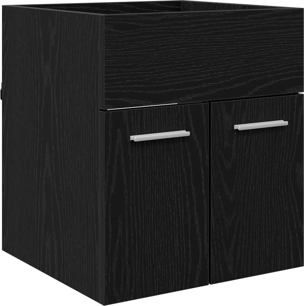 vidaXL Dulap de chiuvetă Stejar Negru 41 x 38,5 x 46 cm Lemn compozit