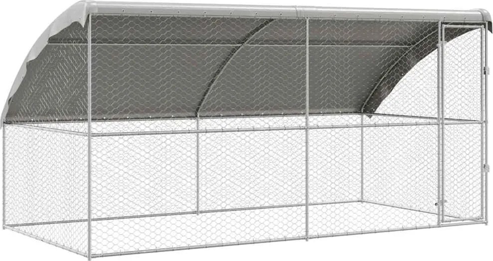 vidaXL Cușcă pentru câini 2 pcs Argintiu 4 x 2 x 2 m Oțel galvanizat