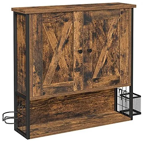 Dulap de depozitare pentru lavoar, Vasagle, Negru , 60x16x60 cm