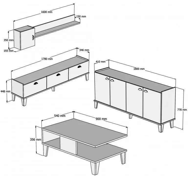 Set Complet Living Sumer G7030 Oak-Marble