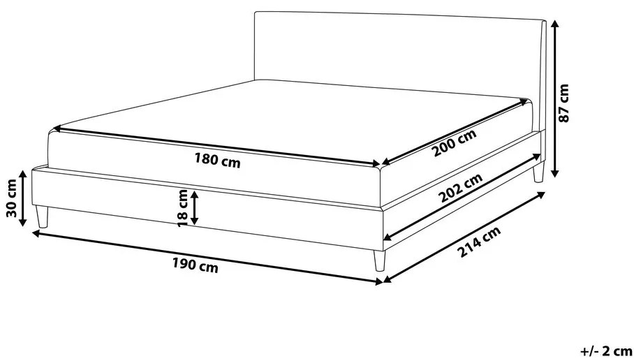 Pat matrimonial 180 cm FUTTI (cu somieră) (gri). 1007269