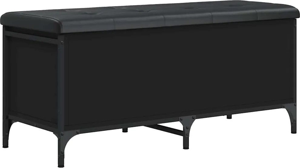 vidaXL Bancă de depozitare, negru, 102x42x45 cm, lemn prelucrat