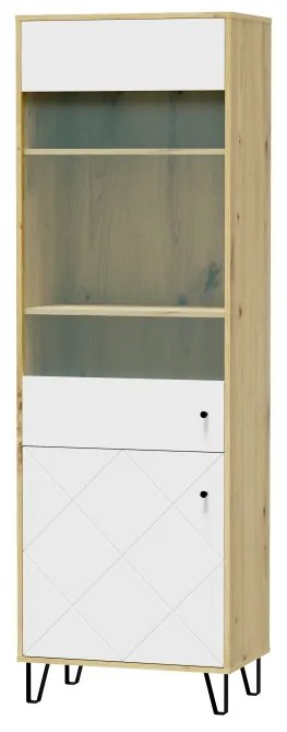 Vitrină Bonny BL14 (Stejar artisan + Alb mat). 1048385