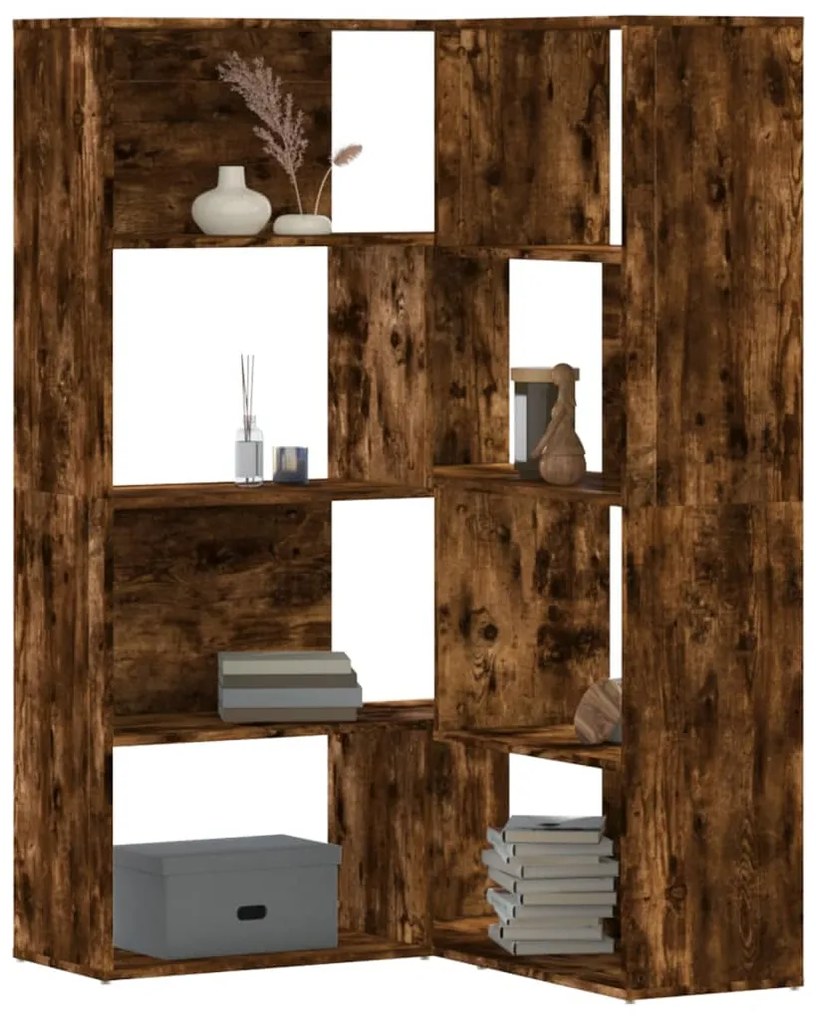 vidaXL Bibliotecă 4 niveluri stejar fumuriu 85x85x140cm lemn prelucrat