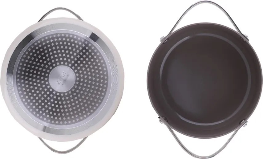 Oala Zilan ZLN0873 din 5 straturi de material, 24 cm diametru, capacitate 5.2l, manere nituite din otel inoxidabil