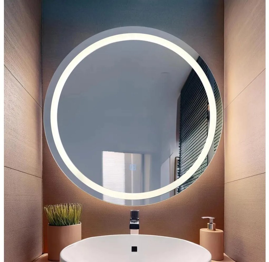 Oglindă LED dimabilă cu funcție de retroiluminare Globo 84033 RIVAS LED/10W/230V 4000K d. 55 cm