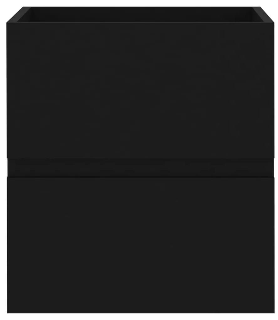 Dulap cu chiuveta incorporata, negru, PAL Negru, 41 x 38.5 x 45 cm, fara oglinda