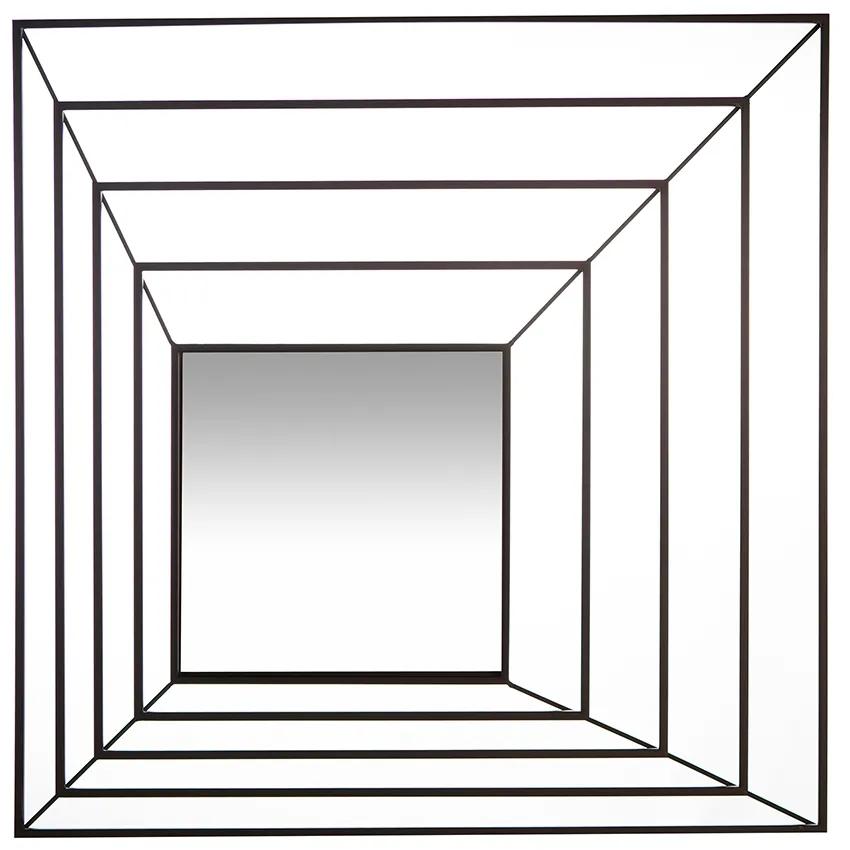 Oglinda suspendata Shift, metal, neagru, 15x70x70 cm