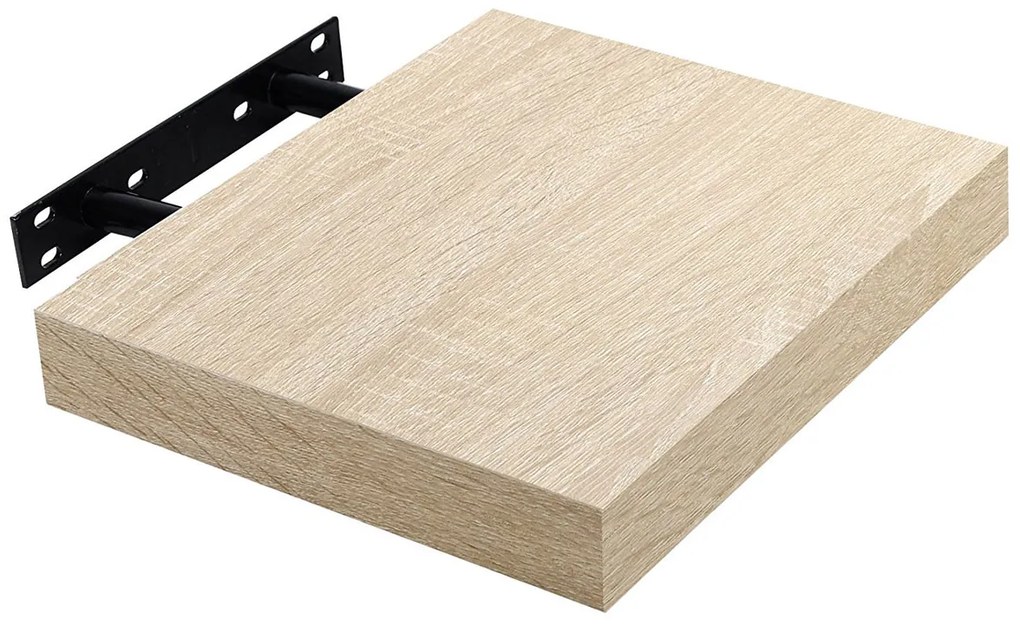 Polita perete cu suport fixare ascuns, 23.5x23.5x3.8 cm, Stejar Sonoma