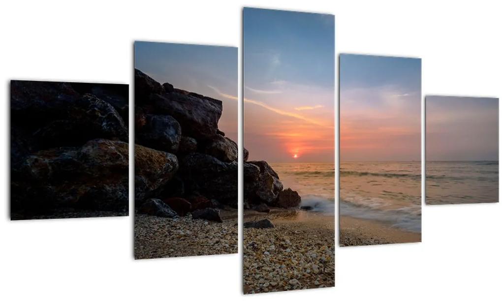 Tablou apusului de soare pe plajă (125x70 cm), în 40 de alte dimensiuni noi