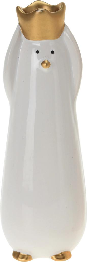 Figurina pinguin, alb, 18 cm