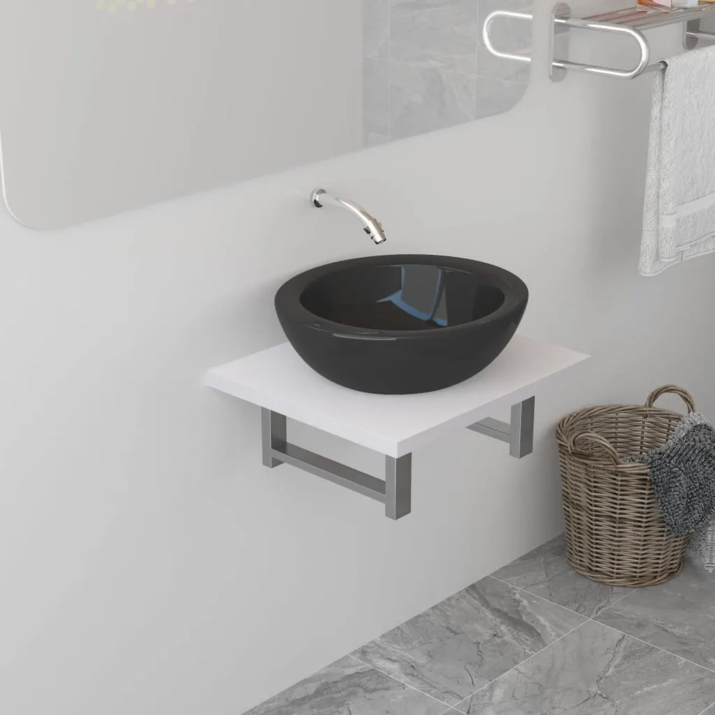 283800 vidaXL Mobilier de baie, alb, 40 x 40 x 16,3 cm