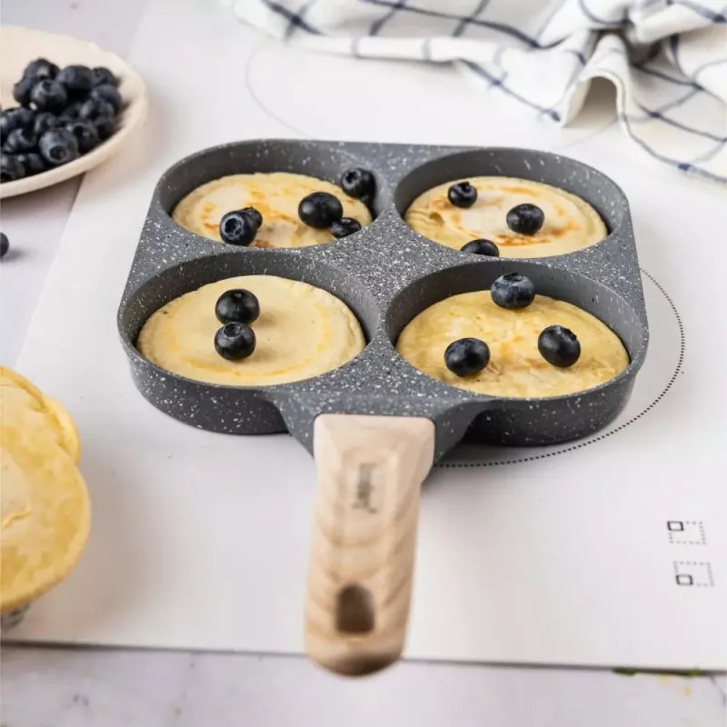 Tigaie cu 4 compartimente Klausberg KB 7822, 18,5 cm, Finisaj marmura, Inductie, Gri