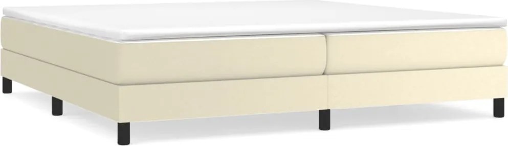 vidaXL Cadru de pat cu arcuri, crem, 200x200 cm, piele ecologică