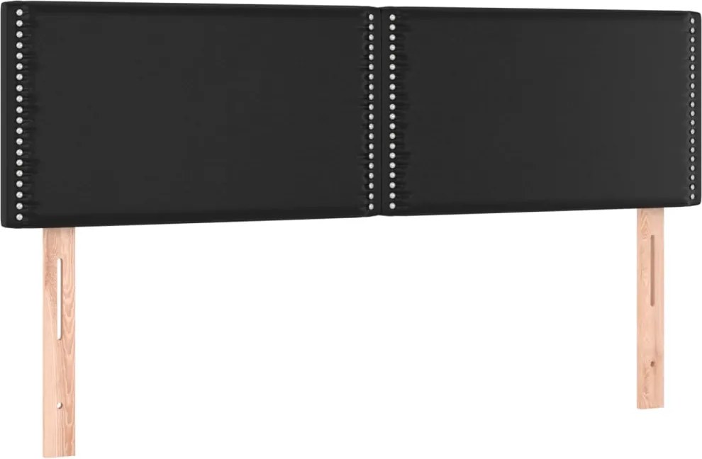 vidaXL Tăblii de pat, negru, 144x5x78/88 cm, piele ecologică