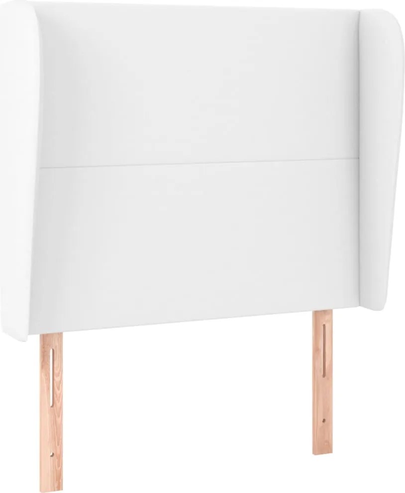 vidaXL Tăblie de pat cu aripioare, alb, 83x23x118/128 cm, piele eco