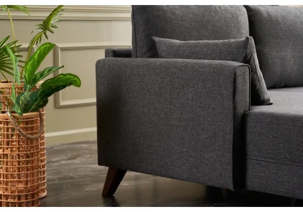 Colțar în L RIGA, antracit, orientare stânga